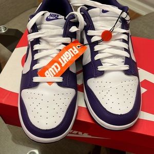 Nike Dunk Low Retro- White/Court Purple- 9.5, UK 8.5